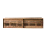 TV-meubel zwevend 2 deuren slide / Massief acacia naturel (Magazijn sale)