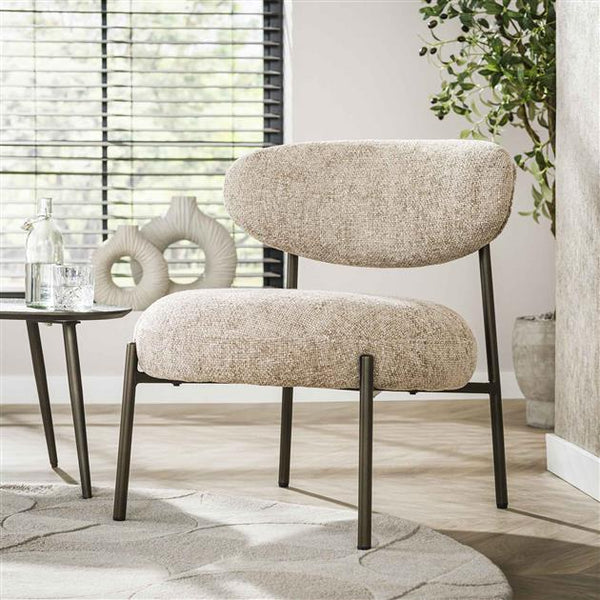 Fauteuil round   - Tissee cargo zandkleur