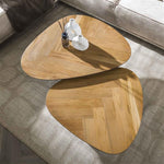 Salontafel set/2 infinite / Gerecycled teakhout fineer (Magazijn sale)