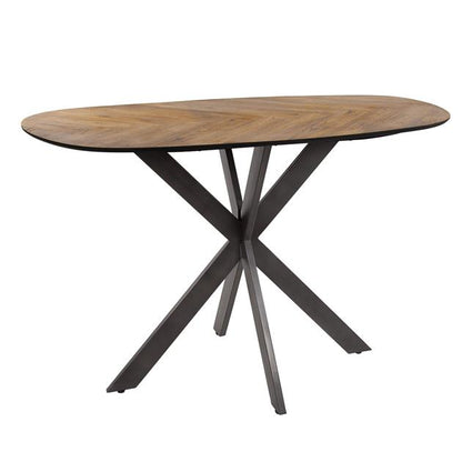 Bartafel 140 organisch / Gerecycled teakhout fineer (Magazijn sale)