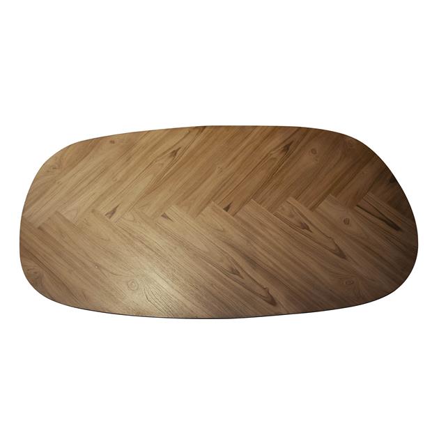 Bartafel 140 organisch / Gerecycled teakhout fineer (Magazijn sale)