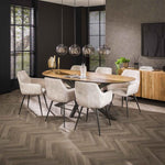Eetkamertafel 215 organisch / Gerecycled teakhout fineer (Magazijn sale)