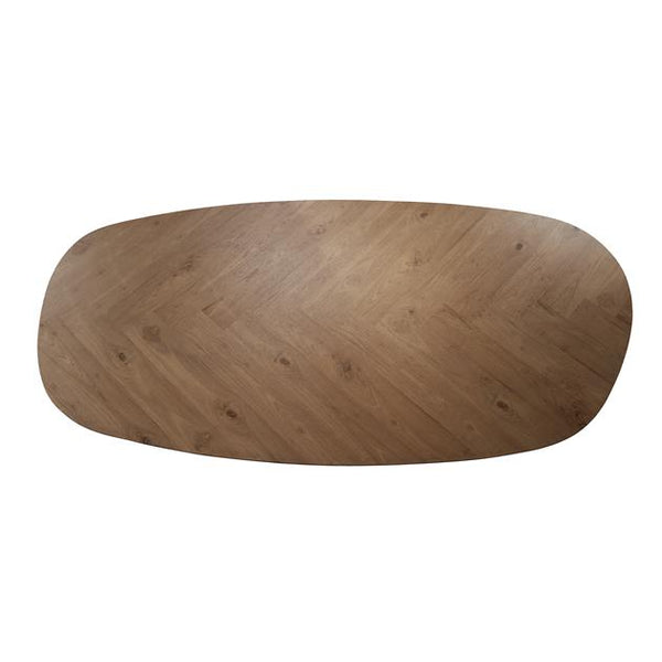 Eetkamertafel 215 organisch / Gerecycled teakhout fineer (Magazijn sale)