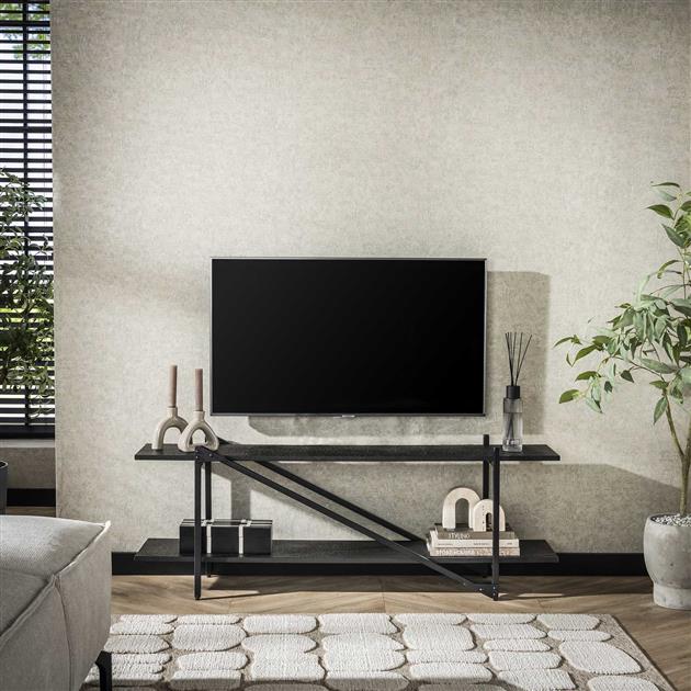 TV-meubel  Piega 140 cm industrieel / Grijs (Magazijn sale)