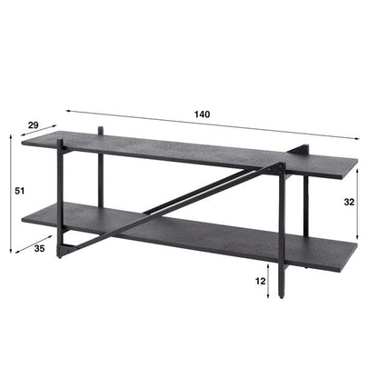 TV-meubel  Piega 140 cm industrieel / Grijs (Magazijn sale)
