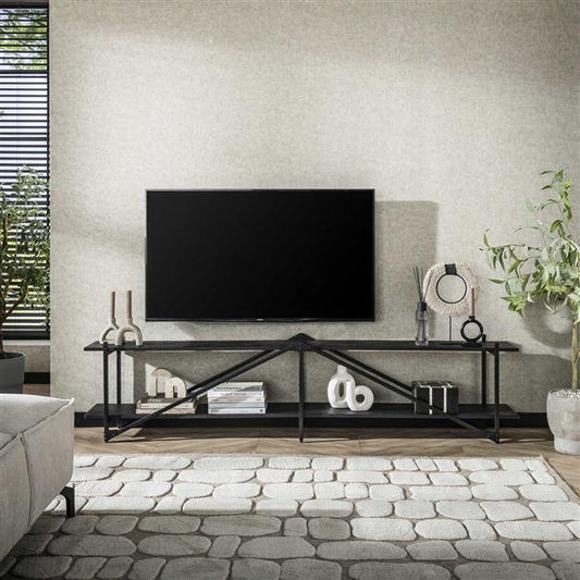 TV-meubel  Piega XL 220 cm industrieel  / Grijs (Magazijn sale)