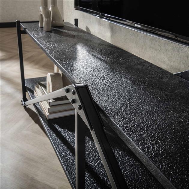 TV-meubel  Piega XL 220 cm industrieel  / Grijs (Magazijn sale)