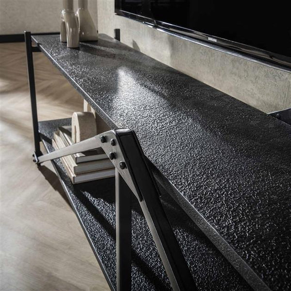 TV-meubel  Piega XL 220 cm industrieel  / Grijs (Magazijn sale)