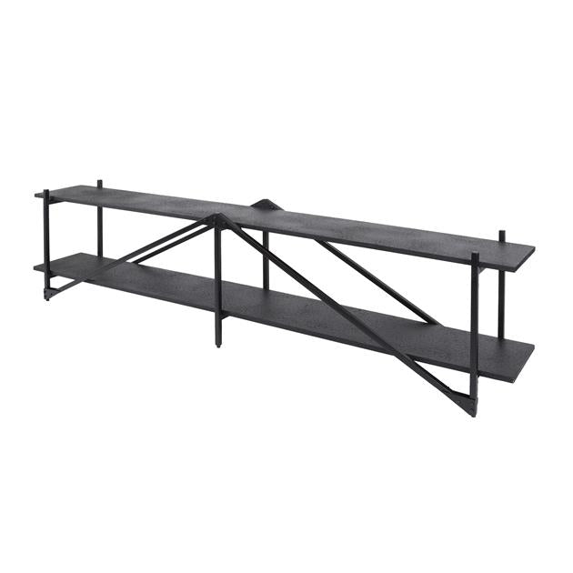 TV-meubel  Piega XL 220 cm industrieel  / Grijs (Magazijn sale)