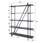 Wandrek 140cm 5 laags Piega / Grijs (Magazijn sale)