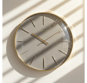 Wandklok Bellamy rond taupe/goud Countryfield Ø35 cm (NIEUW)