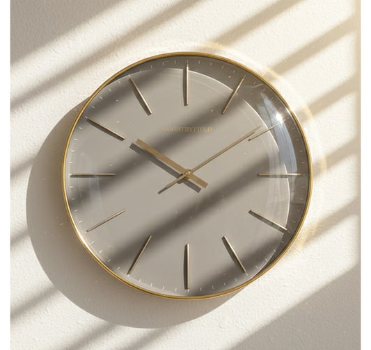 Wandklok Bellamy rond taupe/goud Countryfield Ø35 cm