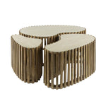 Salontafel set/3 niervorm Nuovo travertin / Massief mango zandkleur