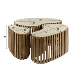 Salontafel set/3 niervorm Nuovo travertin / Massief mango zandkleur