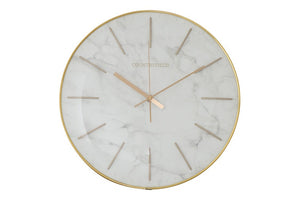 Wandklok Bellamy rond wit marmer Countryfield Ø35 cm (NIEUW)