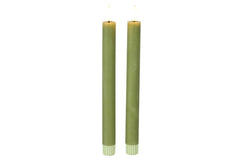 2 stuks LED Dinerkaars rustiek lichtgroen - 24 cm hoog + afstandsbediening (Countryfield)