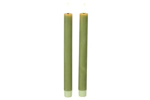 2 stuks LED Dinerkaars rustiek lichtgroen - 24 cm hoog + afstandsbediening (Countryfield)