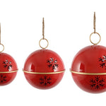 Kerst hangers/ballen Asley rond rood XXL. Set van 3 stuks. Ø50, Ø62 & Ø72 cm