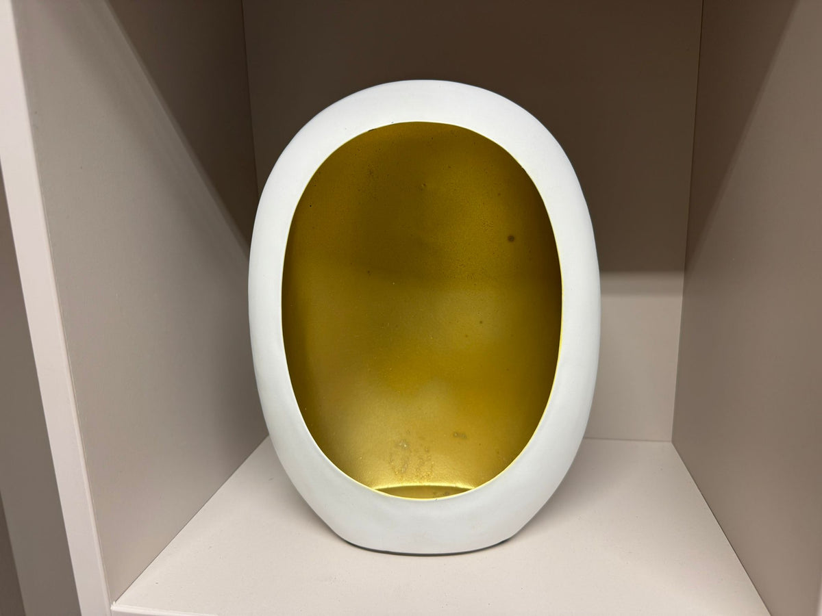 Kaarsenhouder/windlicht Egg white  (magazijn opruiming)