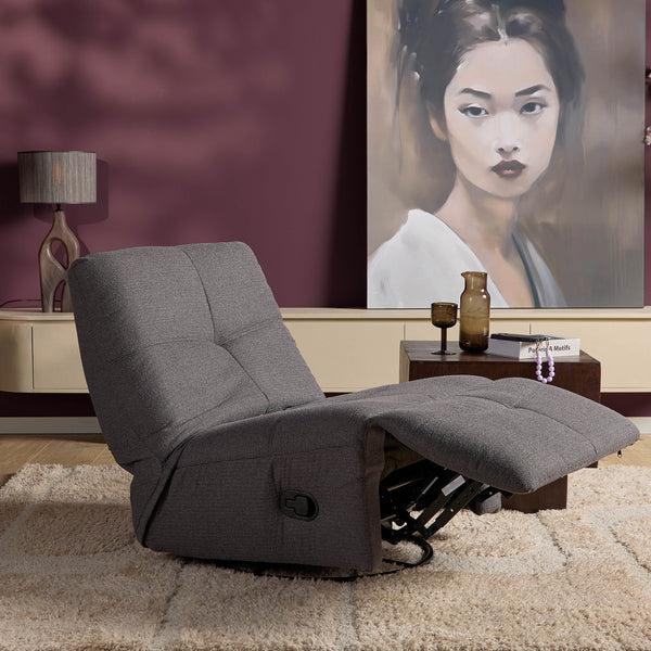 Relaxfauteuil Izzy handmatig & draaibaar met unieke schommelstand - Antraciet stof