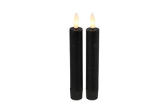2 stuks LED Dinerkaars rustiek zwart - 15 cm hoog + afstandsbediening (Countryfield)