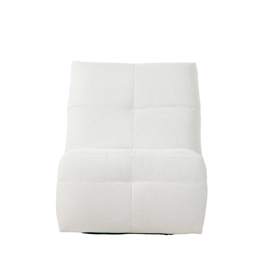 Relaxfauteuil Izzy handmatig & draaibaar met unieke schommelstand - Witte stof (Off white)