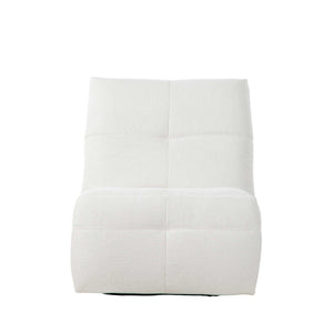 Relaxfauteuil Izzy handmatig & draaibaar met unieke schommelstand - Witte stof (Off white)