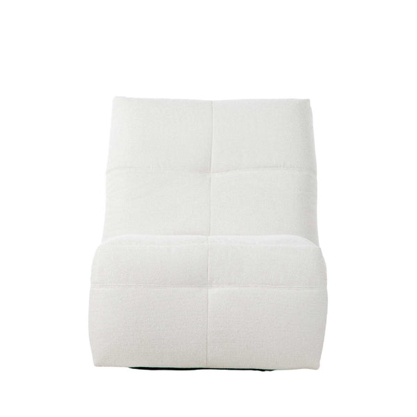 Relaxfauteuil Izzy handmatig & draaibaar met unieke schommelstand - Witte stof (Off white)