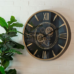 Radarklok Devon L zwart/goud Ø80 cm