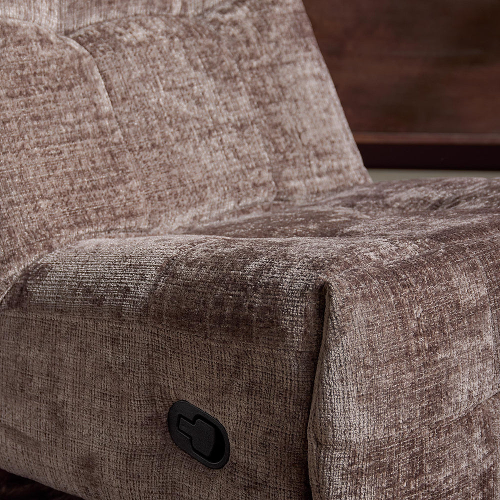 Relaxfauteuil Mila handmatig & draaibaar met unieke schommelstand - Bruine stof