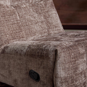 Relaxfauteuil Mila handmatig & draaibaar met unieke schommelstand - Bruine stof
