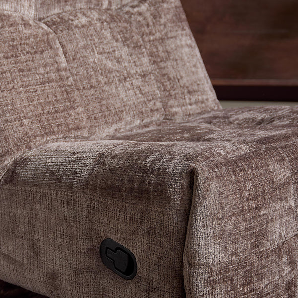 Relaxfauteuil Mila handmatig & draaibaar met unieke schommelstand - Bruine stof