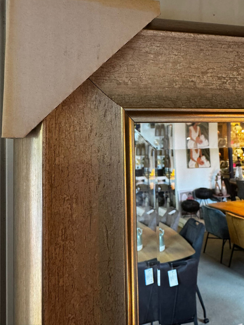 Luxe spiegel grijs/goud 70x85 cm facet geslepen  (magazijn opruiming)