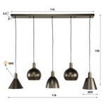 Hanglamp Metallo 5-lichts / Sienna bruin