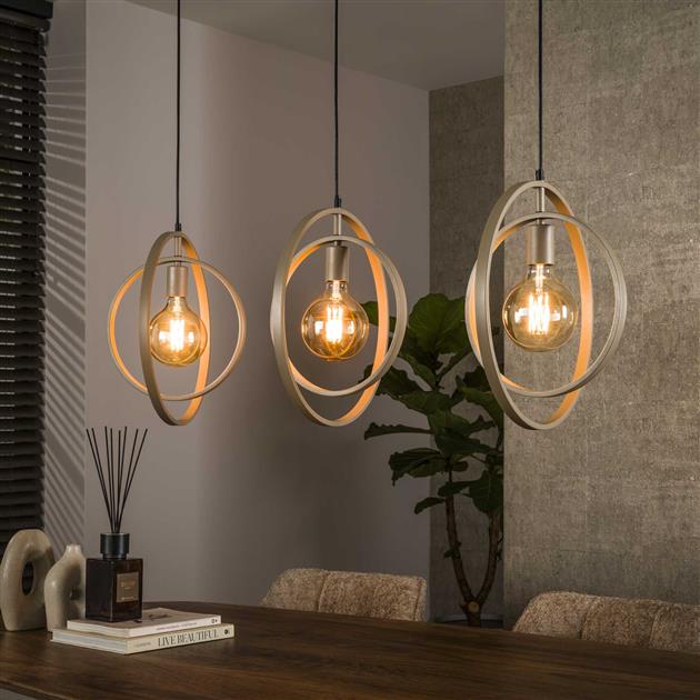 Hanglamp Turn Around 3-lichts / Beige