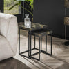 Bijzettafelset 2/ rechthoekig black and gold (Magazijn sale)