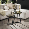 Salontafel set 2/ rond black and gold / Teak black&gold (Magazijn sale)