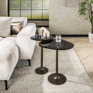 Bijzettafel Eclips maat M 55 cm hoog / Koper antiek finish