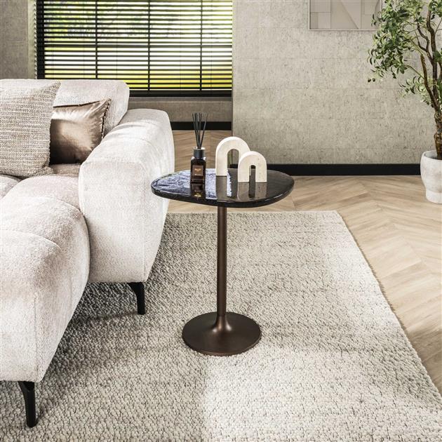Bijzettafel Eclips maat M 55 cm hoog / Koper antiek finish