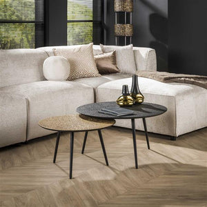 Salontafel set/2 rond metallic / Grijs (Magazijn sale)