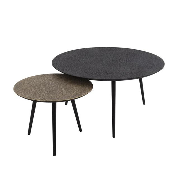 Salontafel set/2 rond metallic / Grijs (Magazijn sale)