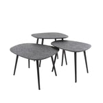 Salontafel set/3 vierhoekig metallic / Grijs (Magazijn sale)
