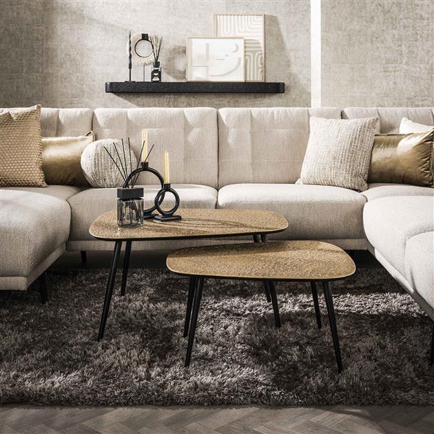 Salontafel set/2 XXL metallic / Brons antiek (Magazijn sale)