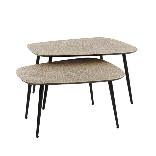 Salontafel set/2 XXL metallic / Brons antiek (Magazijn sale)