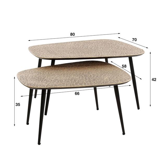 Salontafel set/2 XXL metallic / Brons antiek (Magazijn sale)