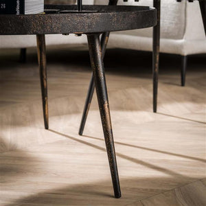 Salontafel set van 2 stuks rond metallic / Grijs