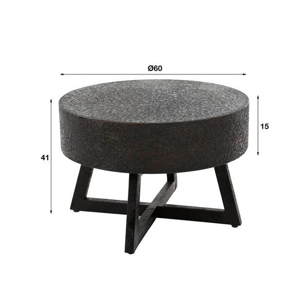 Salontafel Ø60 low bulky ferro / Ferro metallic (Magazijn sale)