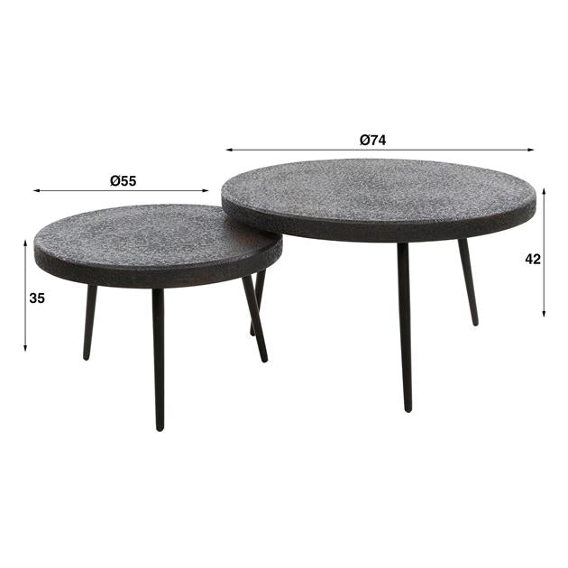 Salontafel set/2 bulky ferro / Ferro metallic (Magazijn sale)