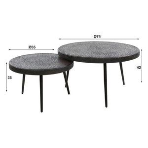 Salontafel set/2 bulky ferro / Ferro metallic (Magazijn sale)