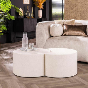 Salontafel set/2 stone moonset / Marmer composiet (Magazijn sale)